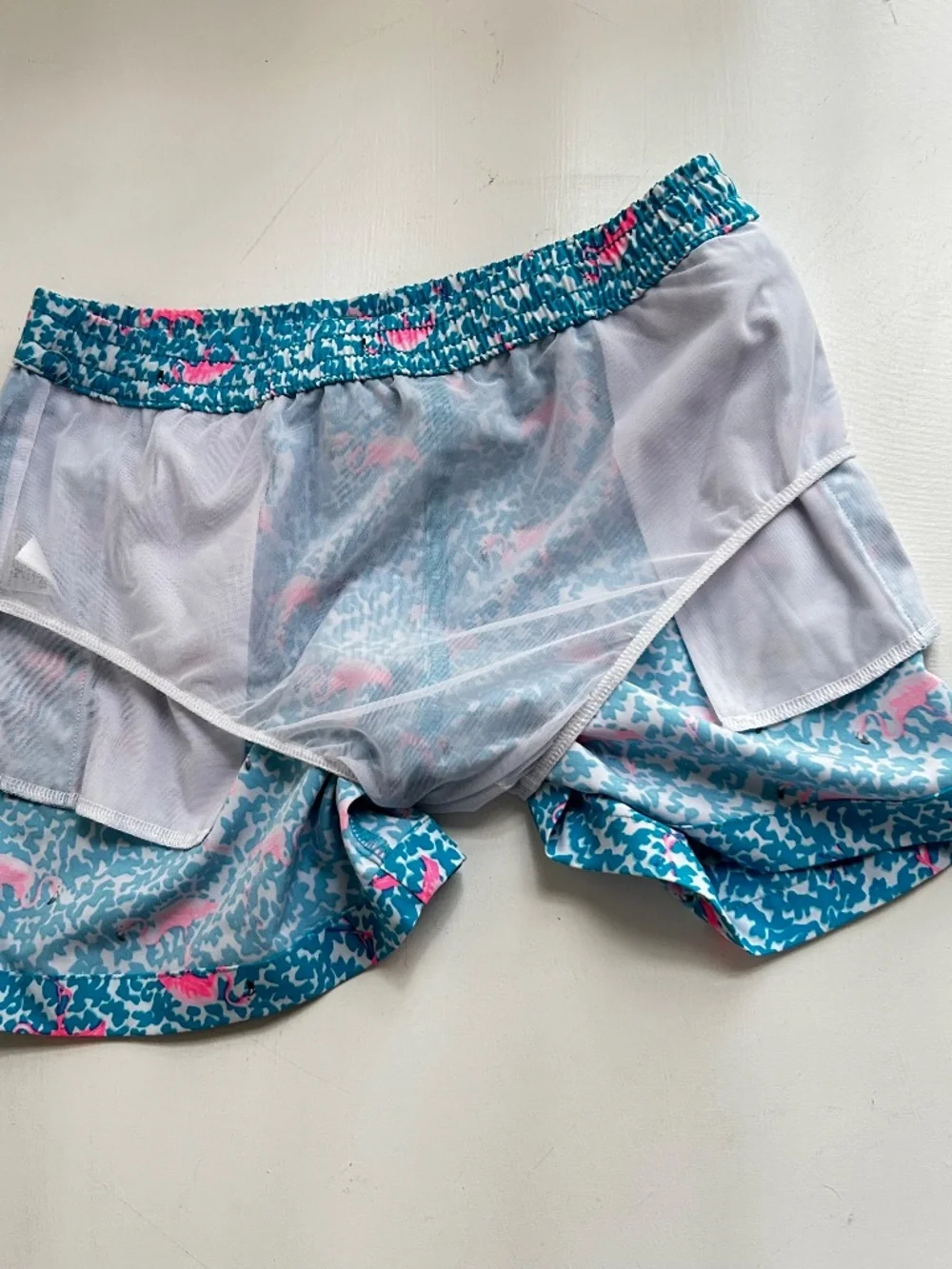 Chubbies The Domingos Flamingos Boys Swim Trunks Youth M 10/12 Mesh Lined